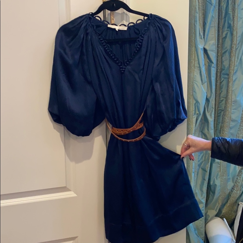 3.1 brand silk navy dress